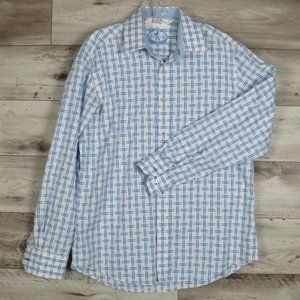 BUGATCHI* Men's‎ Shaped Fit Long Sleeve Button Down Shirt~ Size Large